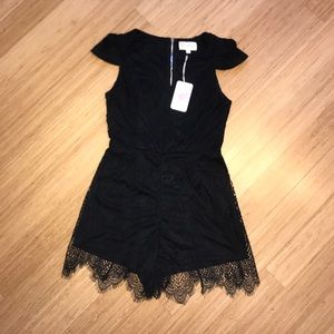Black lace romper NWT